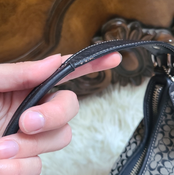 Coach Y2K Mini Bag Black Signature Canvas And Leather Buckle Hobo - Picture 8 of 14